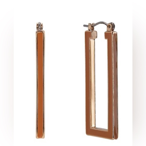 LAUNDRY BY SHELLI SEGAL‎ Rectangle Enamel Hoop Earrings NWT - Picture 4 of 8